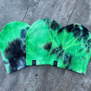 Frankenstein Lime Tie-Dye | Ribbed Knit Beanie - Beanies