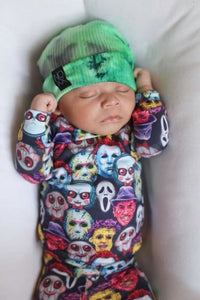 Frankenstein Lime Tie-Dye | Ribbed Knit Beanie - Beanies