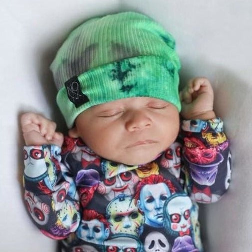 Frankenstein Lime Tie-Dye | Ribbed Knit Beanie - Beanies