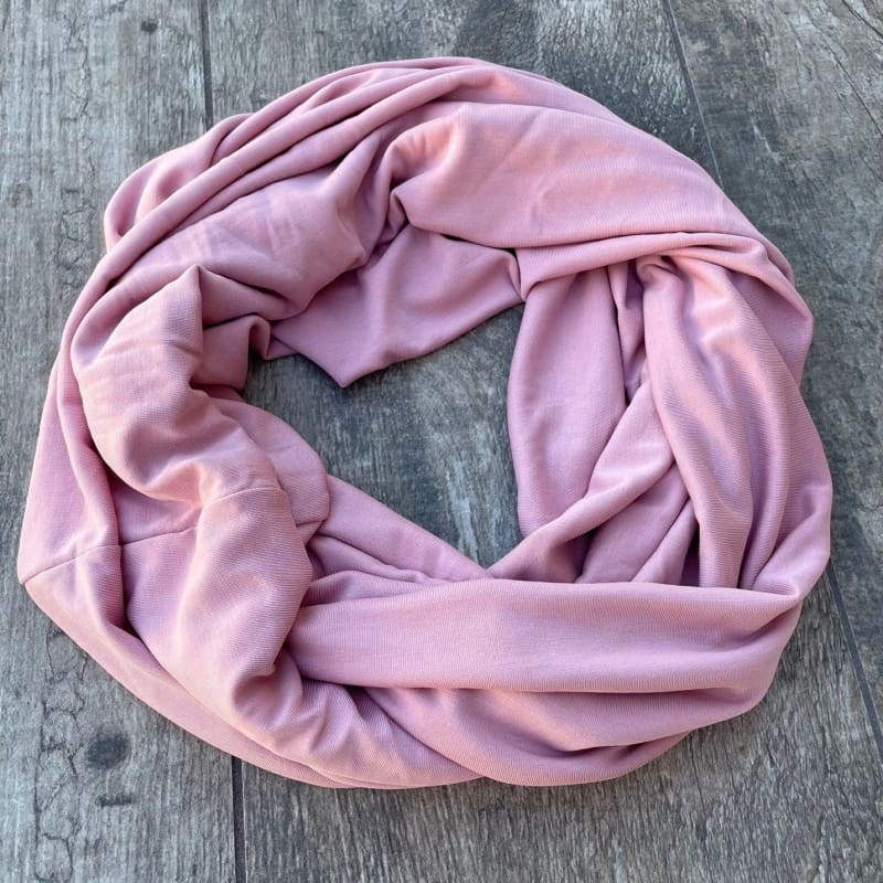 Mauve Jersey Knit Scarf + Headband Set - Scarf