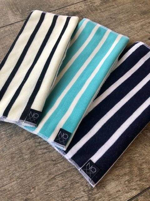 Multiple Color Choices | Signature Style Burp Cloths - Aqua/Ivory Stripe - Burp Cloth