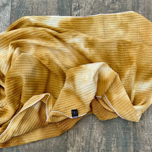 Mustard Tie-Dye | Swaddle or Kids Throw Blanket - blankets