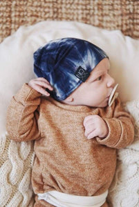 Navy Tie-Dye | Jersey Knit Beanie - Beanies