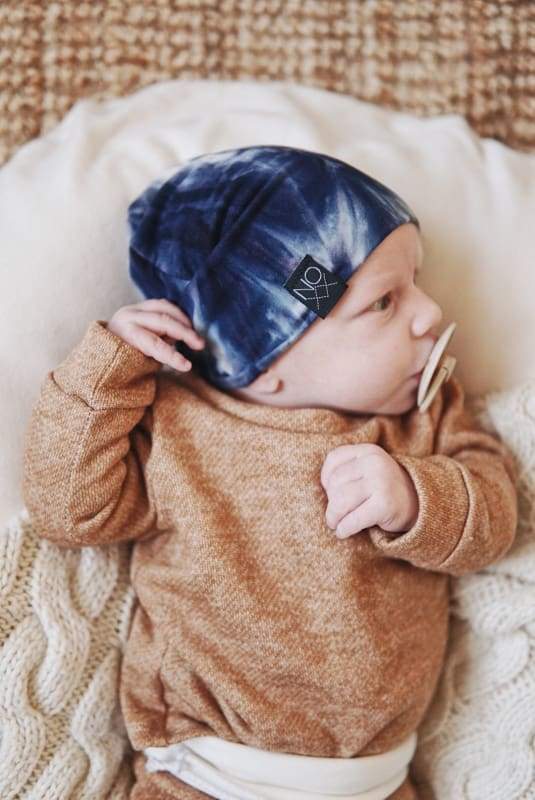 Navy Tie-Dye | Jersey Knit Beanie - Beanies