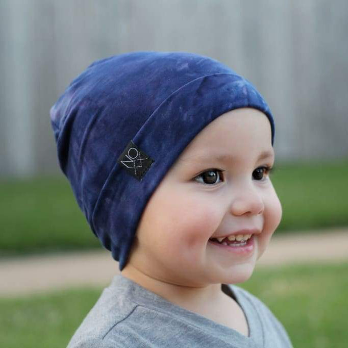 Navy Tie-Dye | Jersey Knit Beanie - Beanies