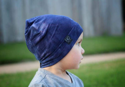Navy Tie-Dye | Jersey Knit Beanie - Beanies