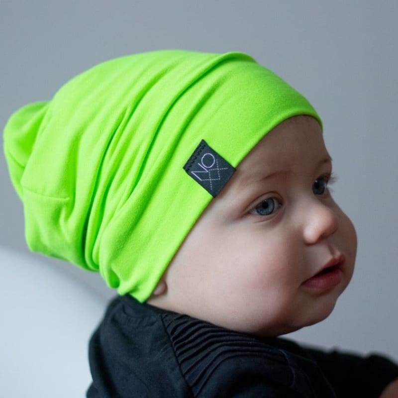 Neon Green | Jersey Knit Beanie - Beanies