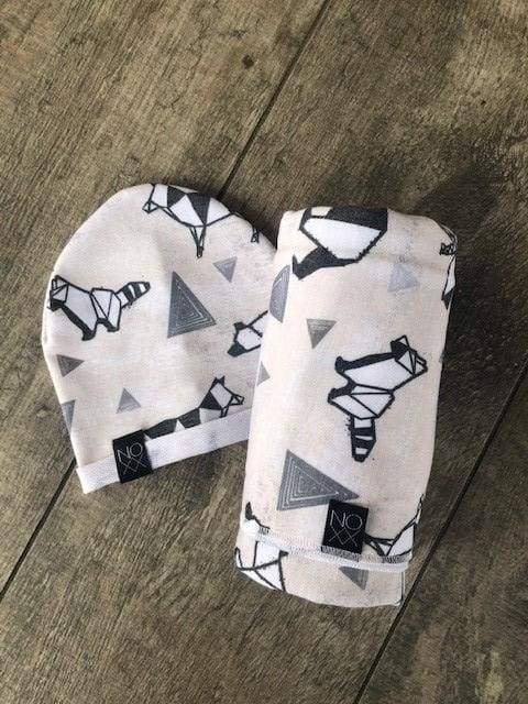 Origami Forest Animals | Swaddle or Kids Throw Blanket - Swaddle + Newborn Beanie - blankets
