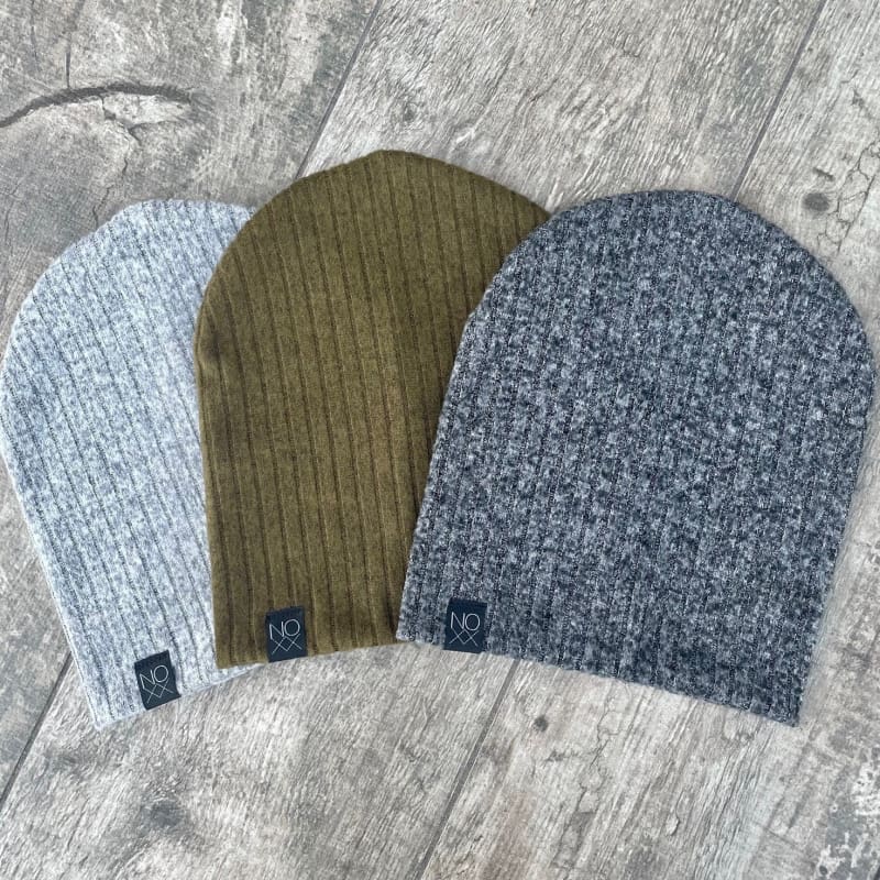 Solid Color Cozy-Ribbed Knit Beanies (ADULT SIZE) - Beanies