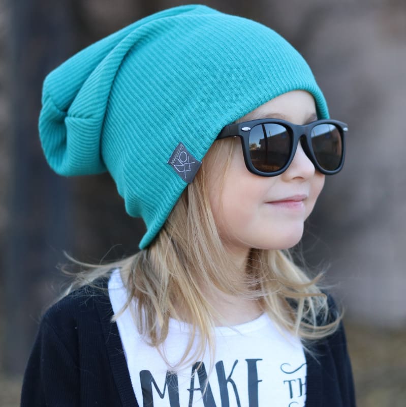 Teal | Ribbed Knit Beanie - Beanies