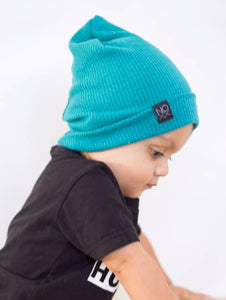 Teal | Ribbed Knit Beanie - Beanies