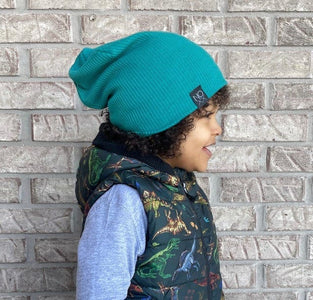 Teal | Ribbed Knit Beanie - Beanies