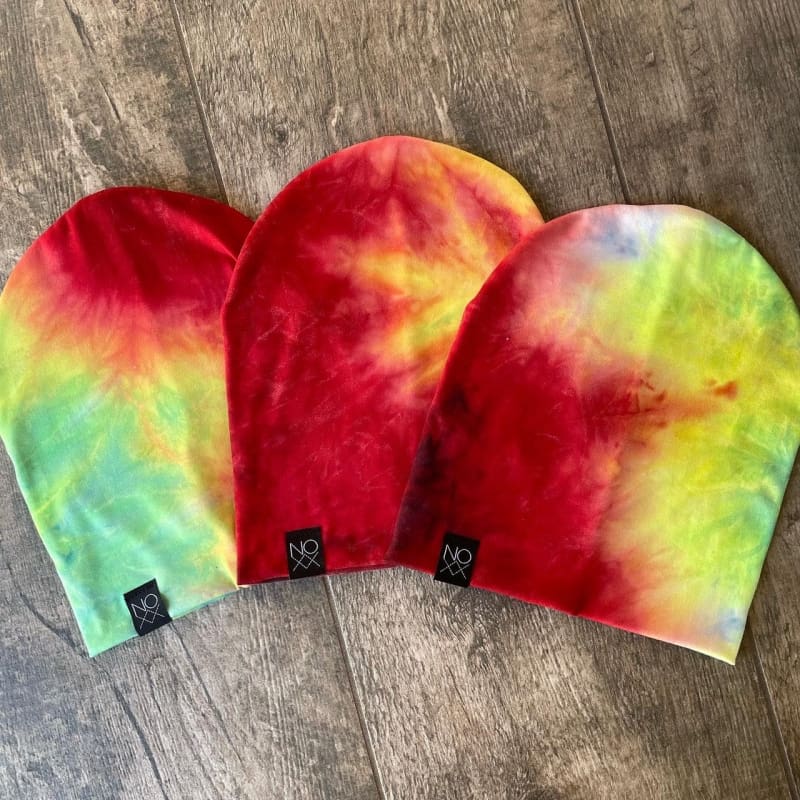 Summer Tie-Dye | Jersey Knit Beanie - Newborn / Red mixes - Beanies