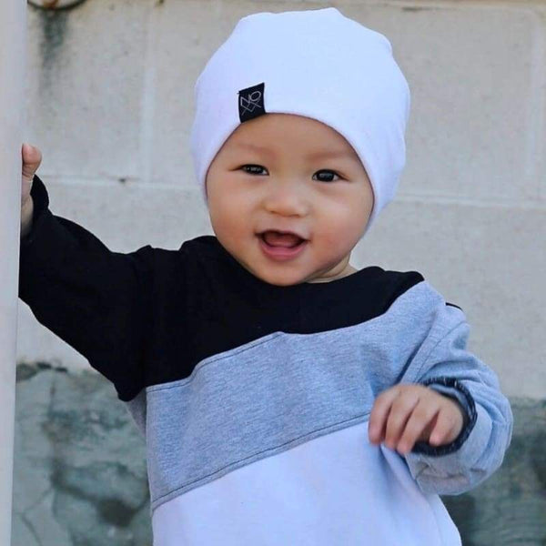 White | Jersey Knit Beanie - NOXX